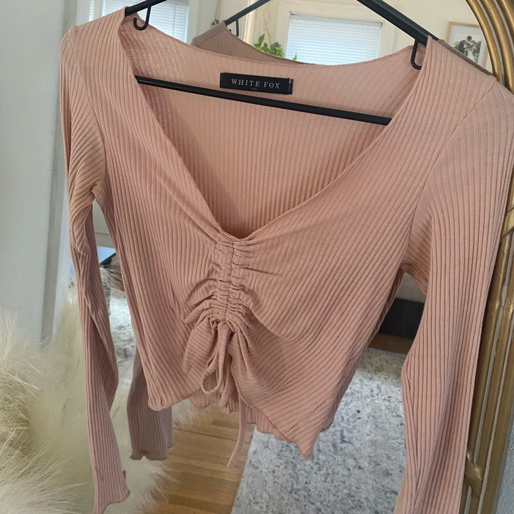 White Fox Boutique Long Sleeve Ribbed Top